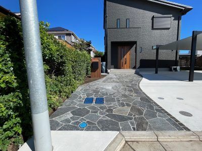 オークルストーン エーゲグレー ウォールスクリーンファンクション門袖